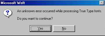 Unknown Error Message